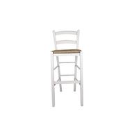 Sedam Srl Sgabello Venezia, in Legno MASSELLO, Comodo e Resistente, per Interni ed Esterni, Vari Colori e SEDUTE Disponibili, Ordine Minimo 2 Pezzi (Laccato Bianco, Paglia)