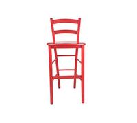 Sedam Srl Sgabello Venezia, in Legno MASSELLO, Comodo e Resistente, per Interni ed Esterni, Vari Colori e SEDUTE Disponibili, Ordine Minimo 2 Pezzi (Rosso, Massello)