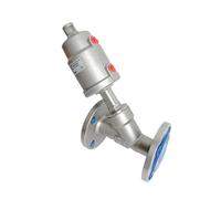 Sede pneumatica angolare flangiata in acciaio inossidabile DN15. Pneumatici normalmente chiusi(OPEN-DOUBLE ACTING)