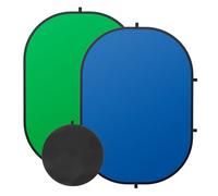 SEDGEWIN Sfondo verde 3 x 5ft/100 x 150 cm double face pop-up sfondo pieghevole blu schermo mussola chromakey schermo con borsa per il trasporto per studio fotografico, streaming, gioco