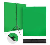 SEDGEWIN Sfondo verde con supporto, 1,5 x 2 m, kit di sfondo fotografico con supporto Chromakey aggiornato per studio fotografico, streaming, giochi, video YouTube