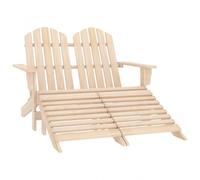 Sedia 2 Posti Adirondack con Ottomana in Abete Massello