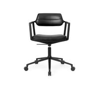 Sedia 453 Girevole+ Girevole con Ruote Nero/ Pelle Nero