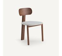 Sedia a 3 gambe in tessuto bou noce, MARAIS, design di Emmanuel Gallina Marrone TU