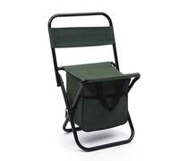 Sedia a backpack pieghevole portatile con sacchetto più fresco, sgabello multifunzione per la pesca, ideale per il campeggio e le avventure all'aperto verde