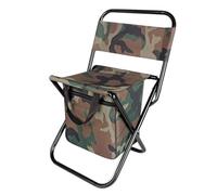 Sedia a backpack pieghevole portatile con sacchetto più fresco, sgabello multifunzione per la pesca, ideale per il campeggio e le avventure all'aperto camouflage color