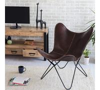 Sedia A Dondolo A Fatta A Mano In Pelle A Forma Di Farfalla Retro