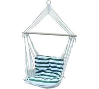 SEDIA A DONDOLO AMACA CON CUSCINO POLTRONA CON TRAVERSE BIANCO/VERDE (37361)