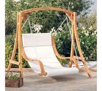 Sedia a Dondolo con Cuscino Massello di Abete Finitura in Teak