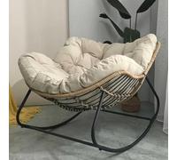 Sedia a dondolo contemporanea, in acciaio al carbonio resistente e design in rattan per il massimo relax all'aperto, elegante mobile da giardino per comfort e tempo libero