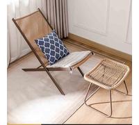 Sedia a dondolo da esterno in vimini sintetico, sedia da bistrot in rattan con cuscini e pedale, per portico, prato, giardino, cortile, terrazza, B-50 x 114 x 82 cm