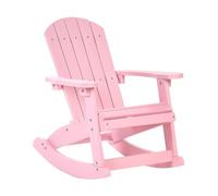 Sedia a dondolo da giardino in plastica rosa chiaro per bambini