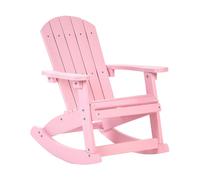 Sedia a dondolo da giardino in plastica rosa chiaro per bambini