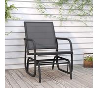 Sedia a Dondolo da Giardino Nera 61x76x87cm Textilene e Acciaio