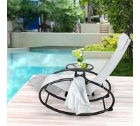 Sedia a Dondolo da Giardino Zero Gravity, Sdraio da Giardino Ergonomica con Cuscino e Tessuto Traspirante per Interno ed Esterno, 105x62x88 cm, Grigia