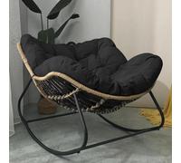 Sedia a dondolo da patio, design contemporaneo in acciaio al carbonio e rattan per il relax