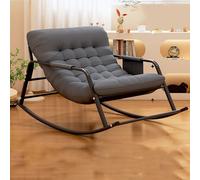 Sedia a dondolo ergonomica reclinabile per soggiorno, camera da letto o terrazza, comoda struttura in metallo, soluzione elegante e accogliente