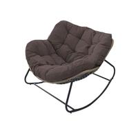 Sedia a dondolo imbottita oversize per adulti con struttura in acciaio per patio, giardino, soggiorno e ufficio, per interni ed esterni, esperienza di comfort