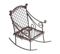 Sedia a dondolo in ferro in miniatura, accessori per mobili per casa delle bambole, stile europeo, mini sedia modello per micro paesaggi decorazione della casa delle bambole, caffè