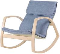 Sedia a dondolo in legno pesante con cuscino, piccole poltrone per bilancieri per camera da letto per bambini, soggiorno, portico anteriore e amplificatore; Balcone, carico da 150 kg, Grey-2, sedia a
