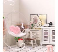 Sedia a Dondolo in Miniatura per Bambole Da 12 Centesimi con Coperta per