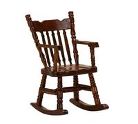 Sedia a dondolo in miniatura per case delle bambole in scala 1:12, perfetta per giochi di ruolo e visualizzazione realistica, mobili vintage in legno per case delle bambole