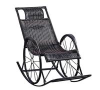 Sedia a dondolo in rattan, comoda lounge per il tempo libero per il relax all'aperto e al chiuso