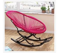 Sedia a dondolo in rattan intrecciata a mano, comoda per interni ed esterni, per soggiorno e lettura, supporta fino a 300 kg, perfetta per relax e stile