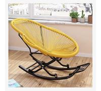 Sedia a dondolo in rattan intrecciata a mano, comoda per interni ed esterni, per soggiorno e lettura, supporta fino a 300 kg, elegante e design