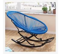 Sedia a dondolo in rattan intrecciato a mano, comoda seduta per interni ed esterni, per soggiorno e lettura, supporta fino a 300 kg, elegante e design