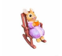 Sedia a dondolo in resina a forma di coniglio per giardino, vialetto, prato, patio, balcone e tavolo interno o mensola