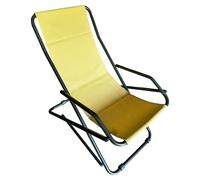 Sedia a dondolo modello sdraio colore giallo sabbia 90 x 65 x 85 cm metallo nero