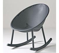 Sedia a dondolo moderna ovale a forma di uovo per tutte le stagioni in plastica, design traspirante, per soggiorno, camera da letto, balcone, patio