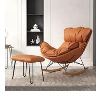 Sedia a dondolo moderna reclinabile - comoda sedia imbottita con gambe in legno massello per soggiorno