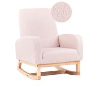 Sedia a dondolo per bambini Boucle in legno per bambini rosa pastello Norby