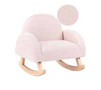 Sedia a dondolo per bambini in legno rosa pastello Hug