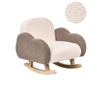 Sedia a dondolo per bambini Nuvole Boucle Gambe in legno per bambini Indoor Beig