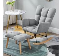 Sedia a dondolo per bambini, sedia a dondolo decorativa, poltrona a dondolo con poggiapiedi, comoda sedia a dondolo con schienale alto e braccioli,Gray2 One Size