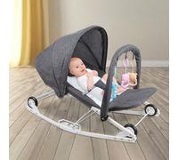 Sedia a dondolo per bambini, sedia a dondolo pieghevole, telecomando e Bluetooth per smartphone, altalena elettrica per neonati dalla nascita ai 12 mesi, zanzariera (40 * 80 * 66 cm) ♥Multifunzionale: