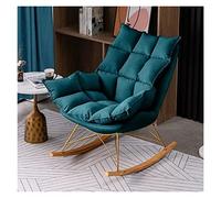 Sedia a dondolo per bambini verde: poltrona imbottita moderna, comoda ed elegante per soggiorno e allattamento con base in legno