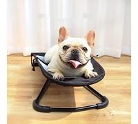 Sedia a Dondolo per Cani e Gatti, Letto Giocattolo Portatile, Sonno assistito, Tre Livelli di Altezza Regolabili, Adatto per Animali Domestici, Nero