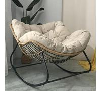 Sedia a dondolo per esterni, comoda poltrona oversize con cuscino imbottito, perfetta per il giardino, il soggiorno o la camera da letto relax