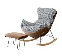 Sedia a dondolo reclinabile con ottomano, divano imbottito moderno per il tempo libero, per balcone e camera da letto
