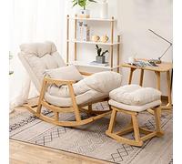 Sedia a dondolo reclinabile patchwork con poggiapiedi, comodo divano relax per soggiorno, camera da letto o ufficio, arredamento elegante e accogliente