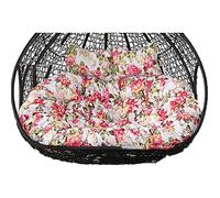 Sedia a dondolo sospesa a doppia seduta con morbido cuscino profondo per uso esterno, completamente imbottita, design non pieghevole, include lacci per una maggiore stabilità, perfetta per patio o