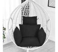 Sedia A Dondolo Sospesa, Carico Massimo 150 kg, Poltrona Sospesa da Giardino con Cuscino E Supporto, Cestini Sedia Amaca con Nido in Rattan for Interni Ed Esterni(White)