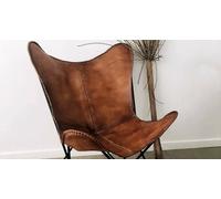 Sedia A Farfalla In Pelle Di Mucca Indiana Fatta A Mano {Solo Copertura}