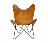 Sedia A Farfalla Pieghevole In Vera Pelle Classica Vintage