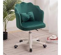 Sedia a petalo in velluto, semplice e comoda, moderna sedia da ufficio con schienale, altezza regolabile for lavorare al computer, adatta for camera da letto, soggiorno e arredamento (rosa)(Green)