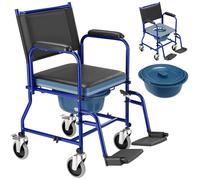 Sedia a Rotelle con Poggiapiedi e Wc Estraibile con Coperchio Anziani e Disabili